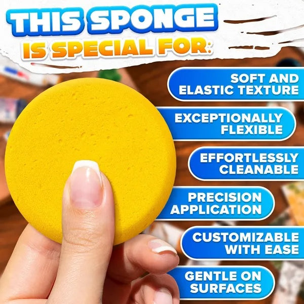 12 Pcs Pottery Sponges For Clay 2.8 X1 Inch Pottery Sponge For Painting Car Waxing Washing Dishes & Ceramic Care Tack Sponges For Cleaning Leather Durable Texture For Efficient Sculpting & Cleanup