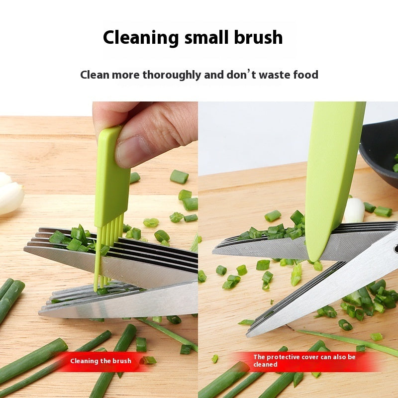 Five-layer Chopped Green Onion Scissors Stainless Steel Spices Herbs And Vegetables