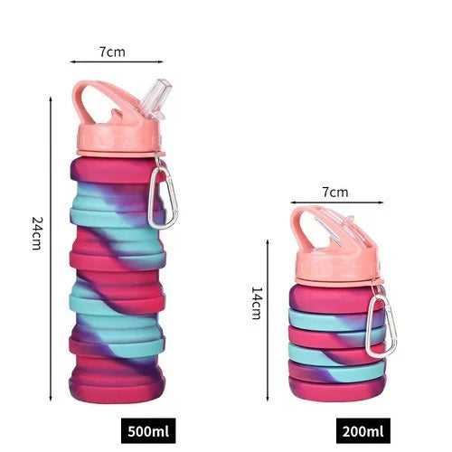 New Portable Silicone Water Bottle Retractable Folding Coffee Bottle Cups E Outdoor Travel Tools Collapsible Sport Bottles