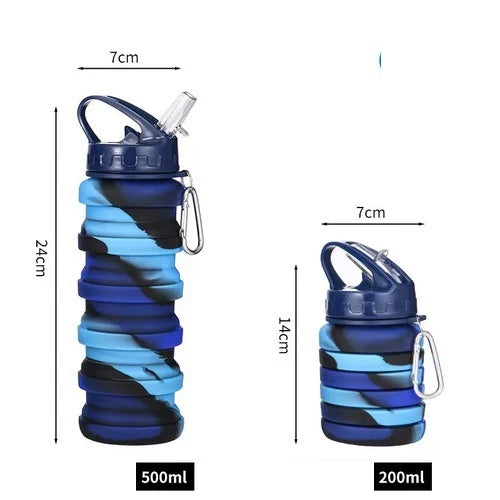 New Portable Silicone Water Bottle Retractable Folding Coffee Bottle Cups E Outdoor Travel Tools Collapsible Sport Bottles