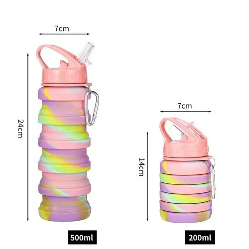 New Portable Silicone Water Bottle Retractable Folding Coffee Bottle Cups E Outdoor Travel Tools Collapsible Sport Bottles