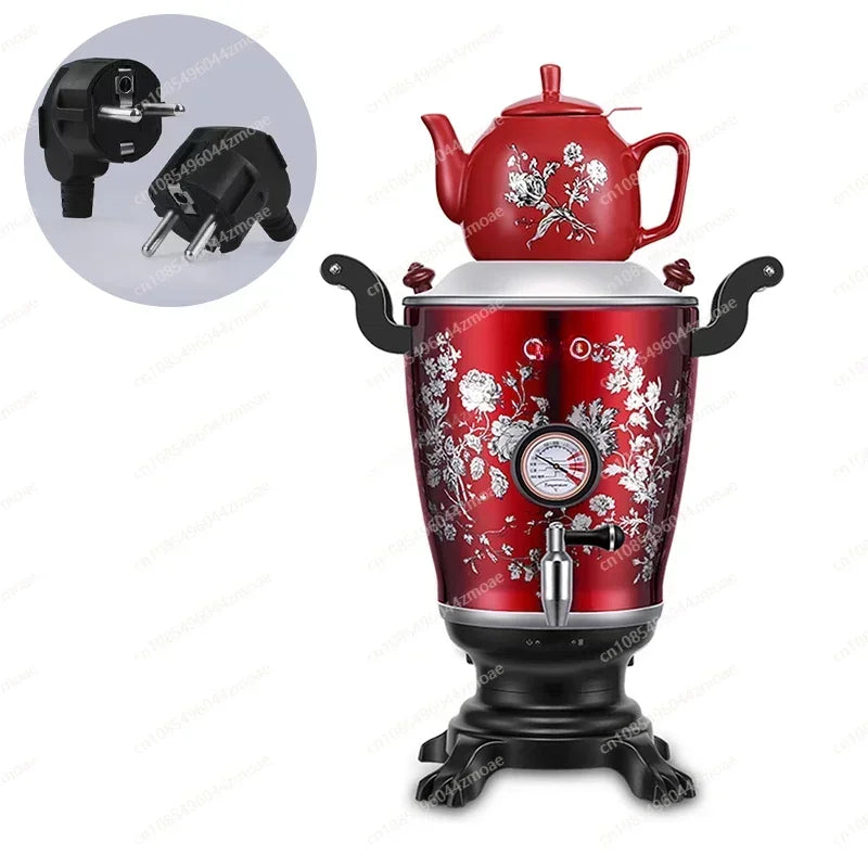 GL-T19, Electric kettle, Home kettle, Vintage print, Samovar pot, Commercial, large capacity, heat preservation
