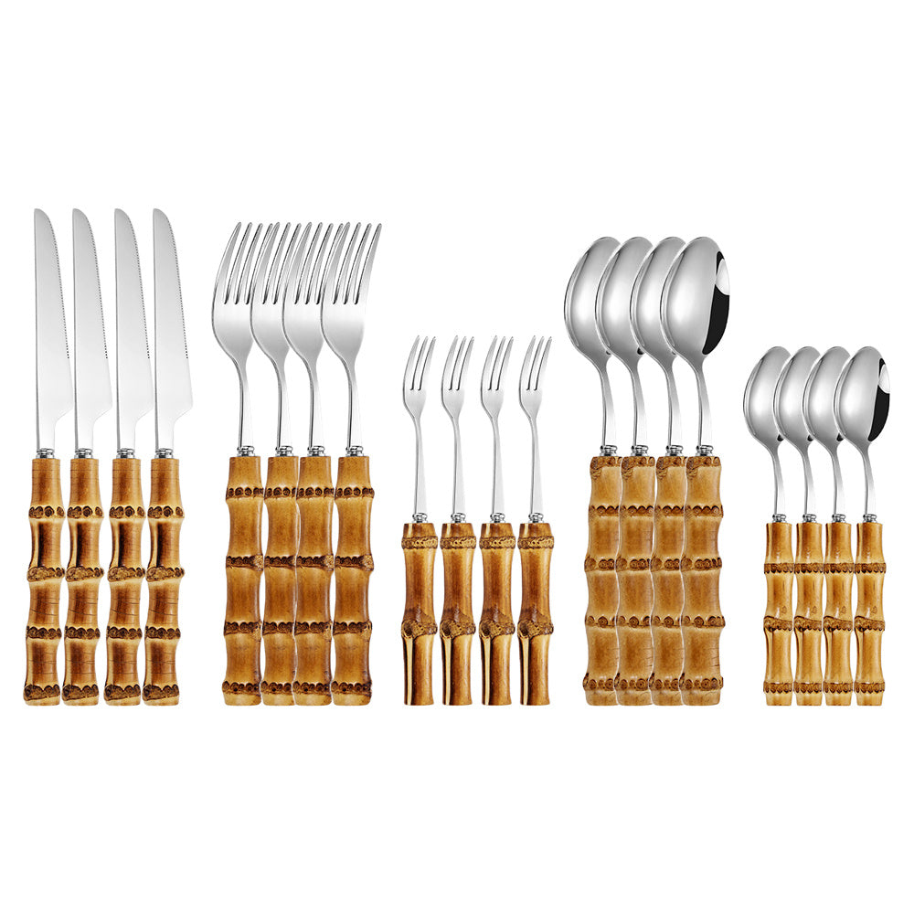 Natural Bamboo Handle Tableware Western Steak Knife