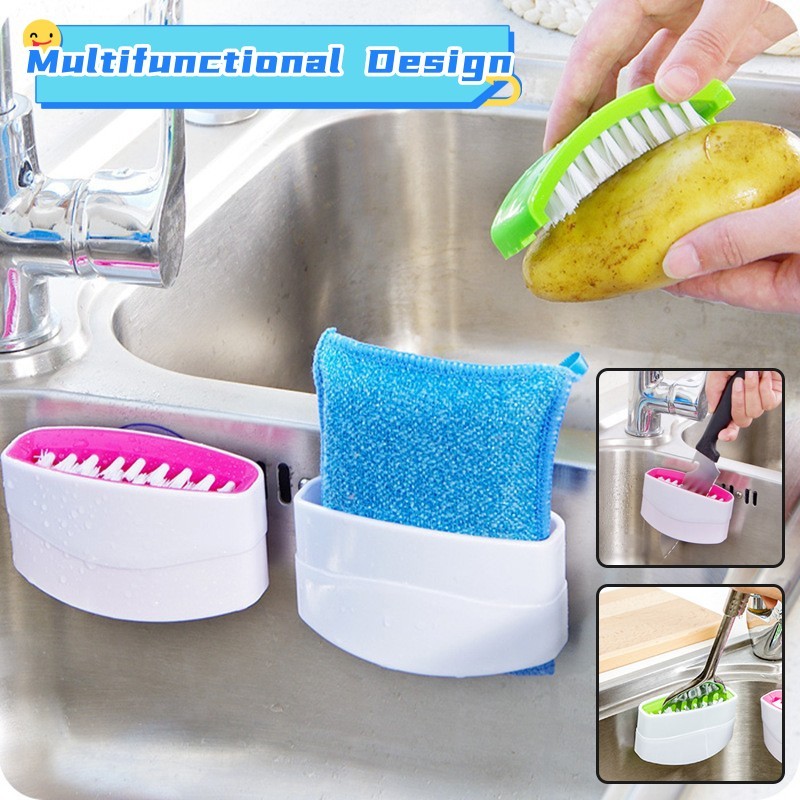Creative Kitchen Knife And Fork Chopsticks Cleaning Brush With Suction