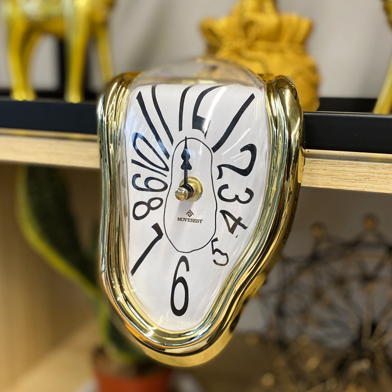Novel Surreal Melting Distorted Wall Clocks Surrealist Salvador Dali Style Wall Watch Decoration Gift Home Garden