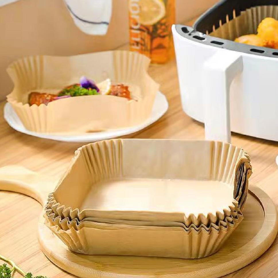 Air Fryer Disposable Paper Liners Non-Stick Air Fryer Paper Pads Oil Resistant Baking Paper