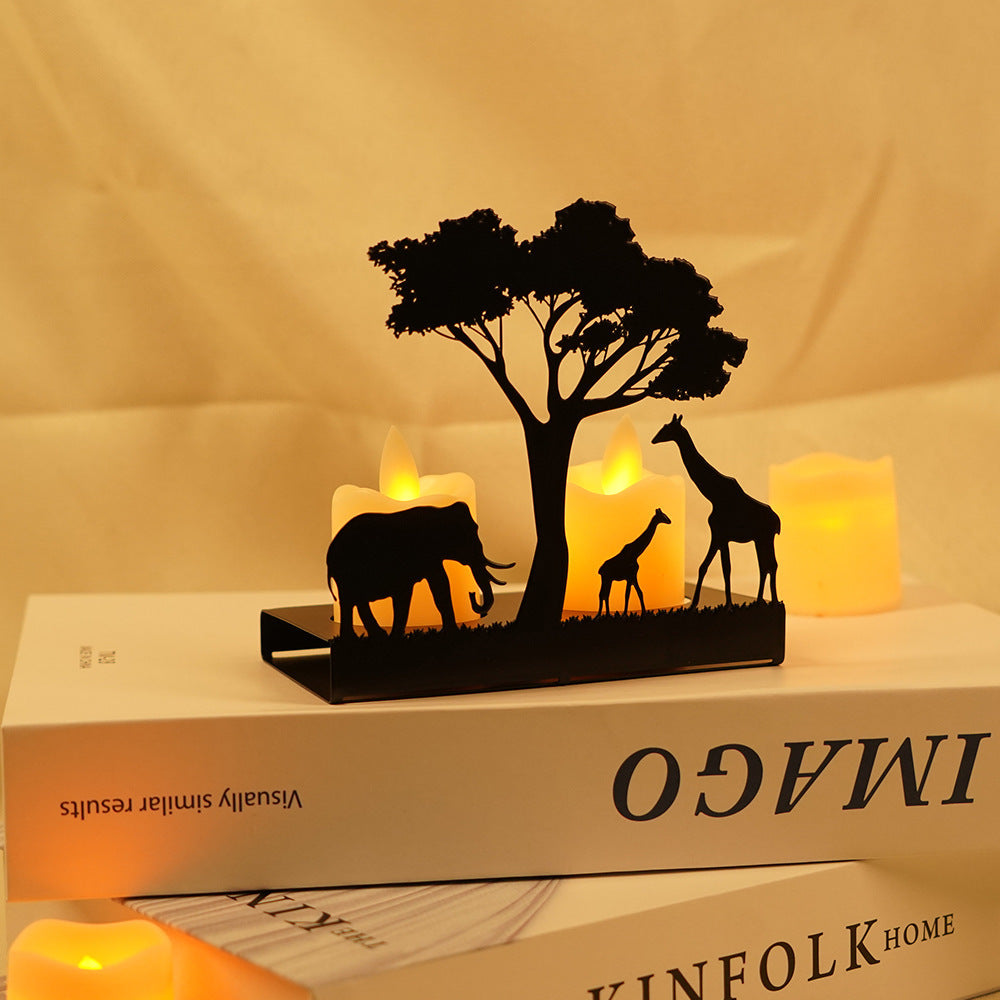 European Style Simple Iron Art Candle Holder Decoration