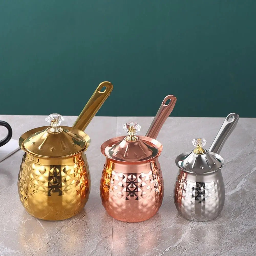 Durable Handcrafted Turkish Coffee Pot Handle Lid Melting Jug Stable Anti-slip Heating Pot Stove Top
