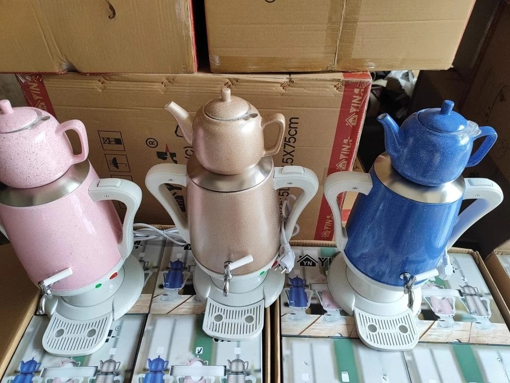 Samovar Turkish Pot Electric Kettle Set To Brew Black Tea