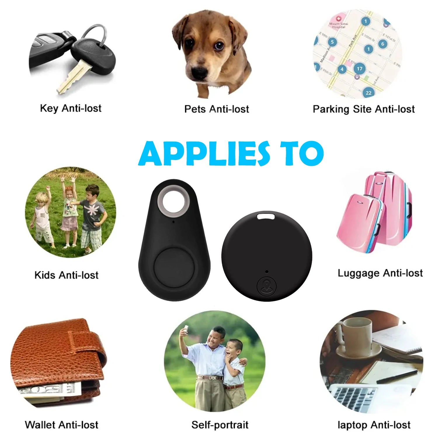 Bluetooth phone anti-lost device, key and wallet two-way alarm locator, anti-lost device tracker, two shapes available